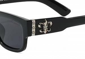 Мужские солнцезащитные очки черные качественные Chrome Hearts имиджевые synthetic.ua - Фото 1