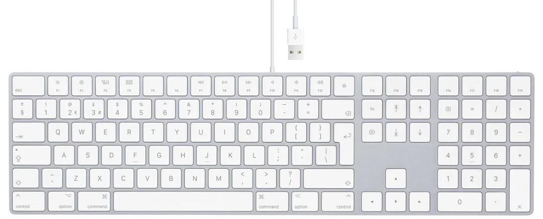 Клавіатура Apple A1243 / Мембранна / USB / UKR / White, фото №1