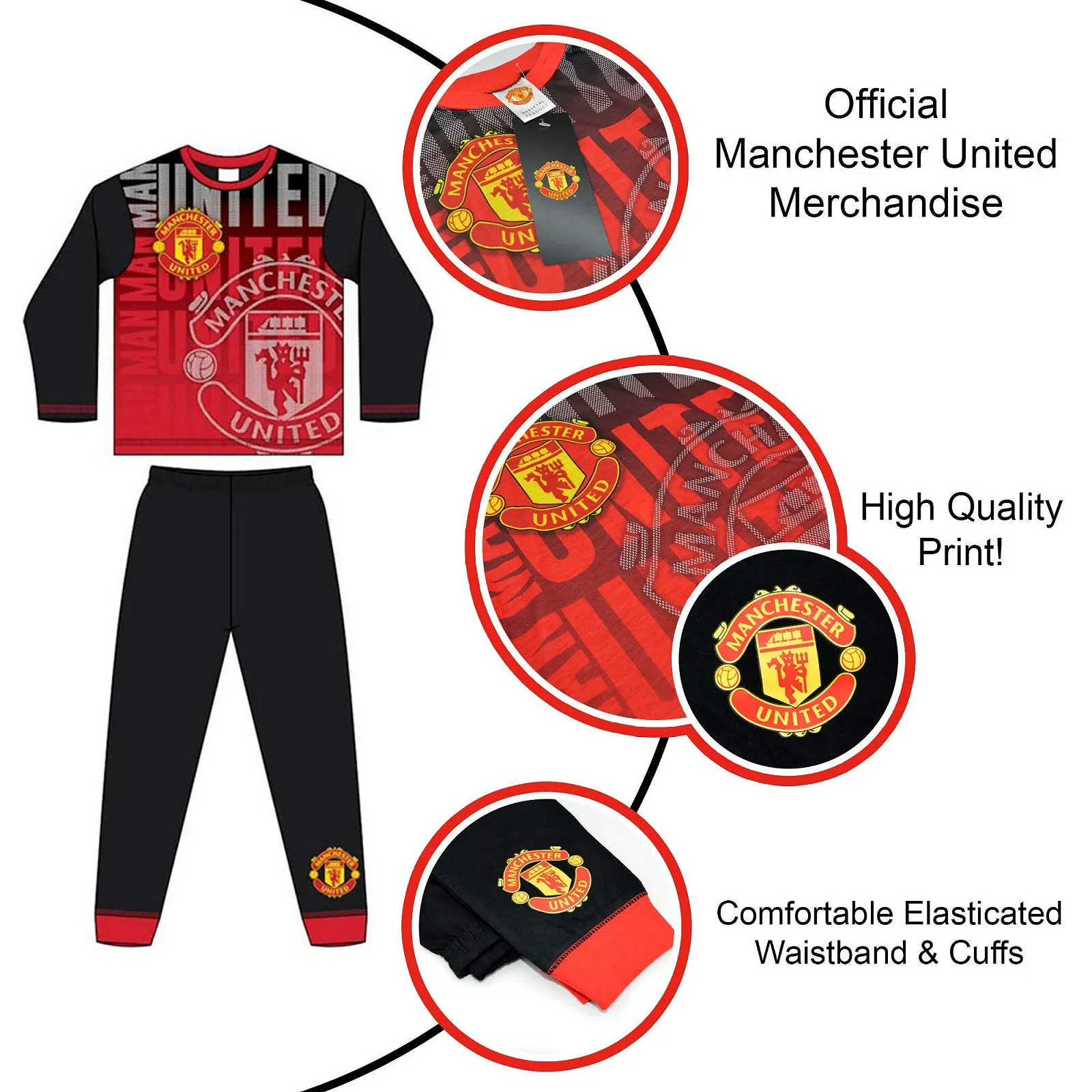 Піжама Manchester United Official FC для дітей, фото №2 Піжама Manchester United Official FC для дітей, фото №2