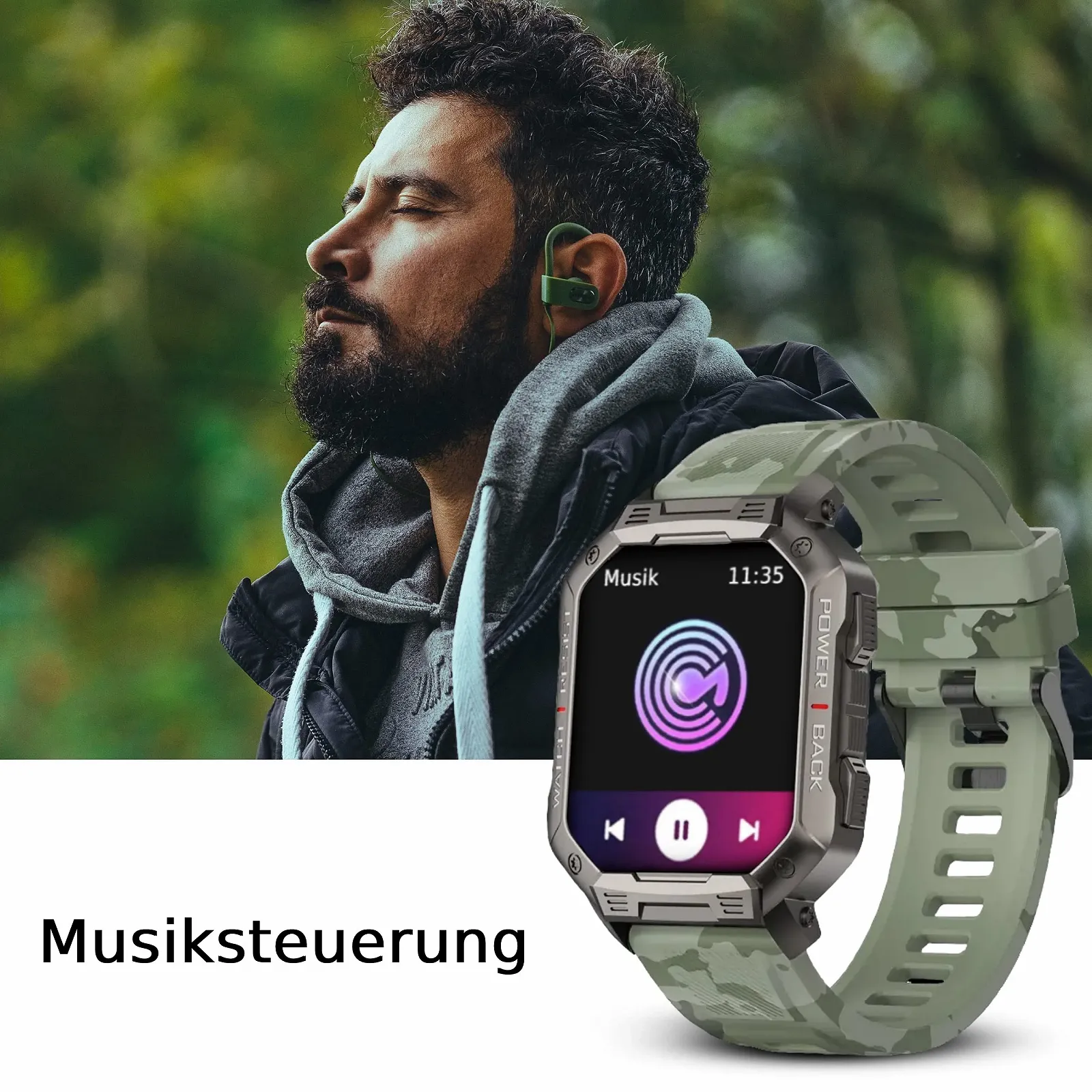 Смарт-годинник Deunis X3 Чоловічий 1.83 дюйми, Зелений, фото №5 Смарт-годинник Deunis X3 Чоловічий 1.83 дюйми, Зелений, фото №5