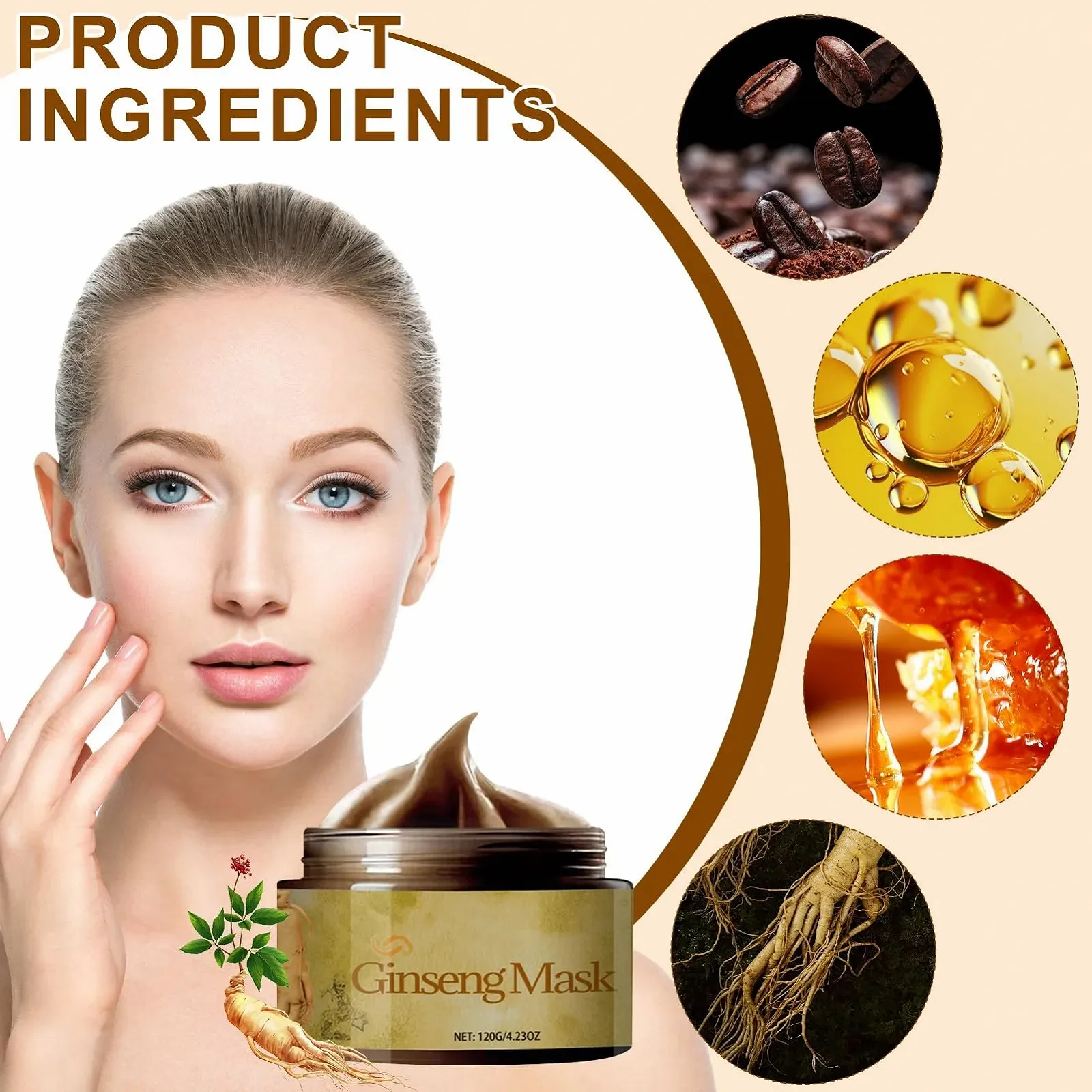 Маска для обличчя Ginseng Peel Off, 2024, корейська косметика, 1 шт, фото №6