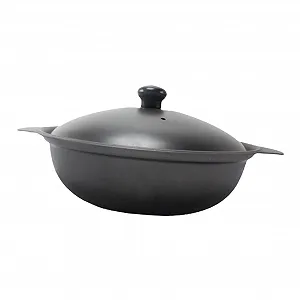 Чавунна каструля з кришкою антипригарна для тушкування та супів - Фото 1