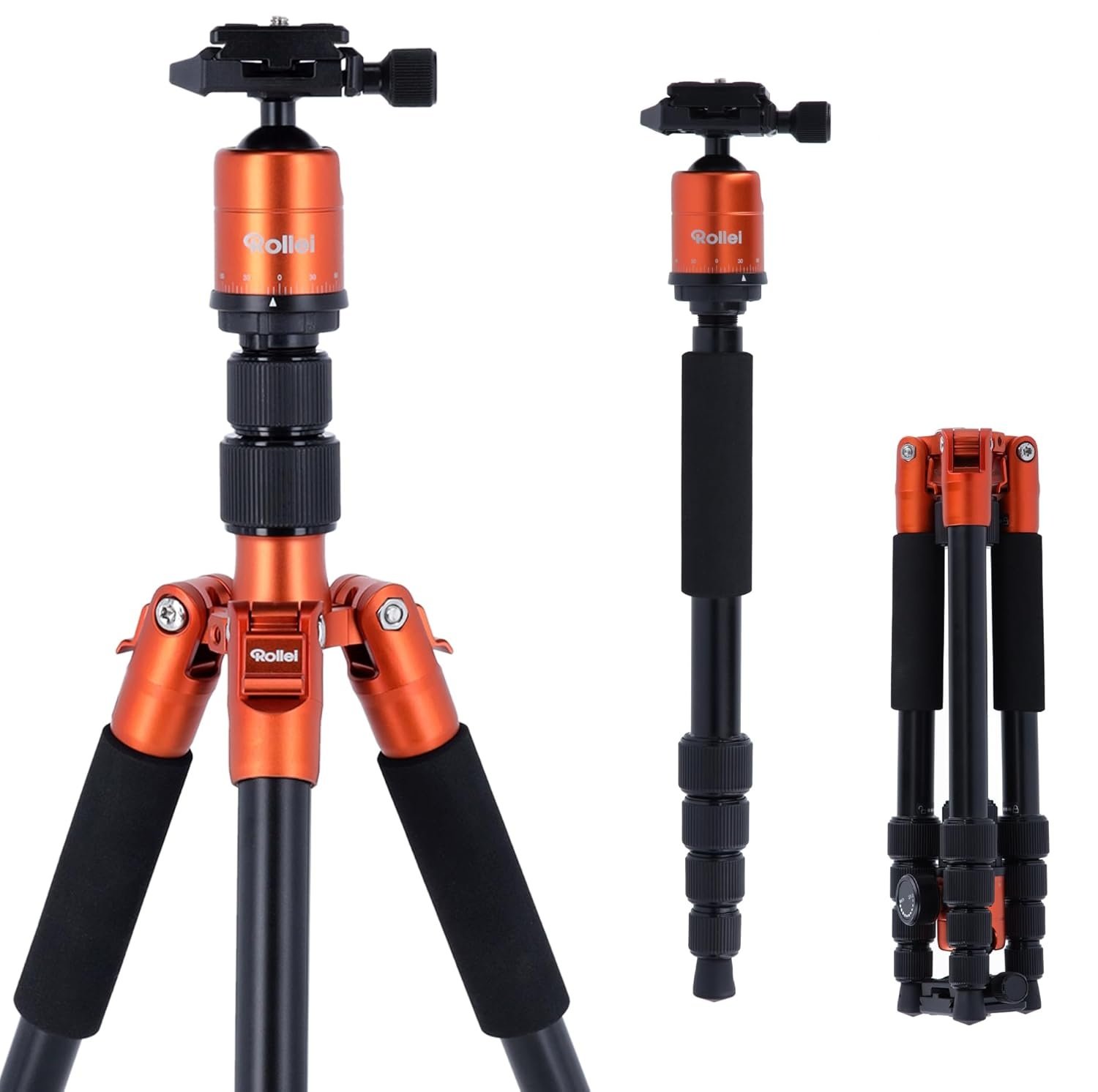 Штатив Rollei Compact Traveler Star S1 / 140 см / 5 кг / Помаранчевий, фото №1
