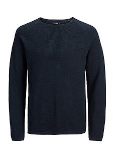 В'язаний пуловер JACK & JONES JJEHILL, чоловічий, з круглим вирізом, базовий, з довгими рукавами, бавовняна сорочка synthetic.ua - Фото 1
