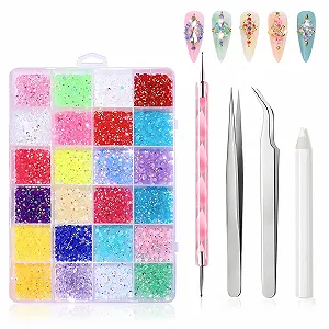 Стразы для ногтей Bedazzler Kit 3500 штук С пинцетом и ручкой-дотсом Набор для творчества - Фото 1