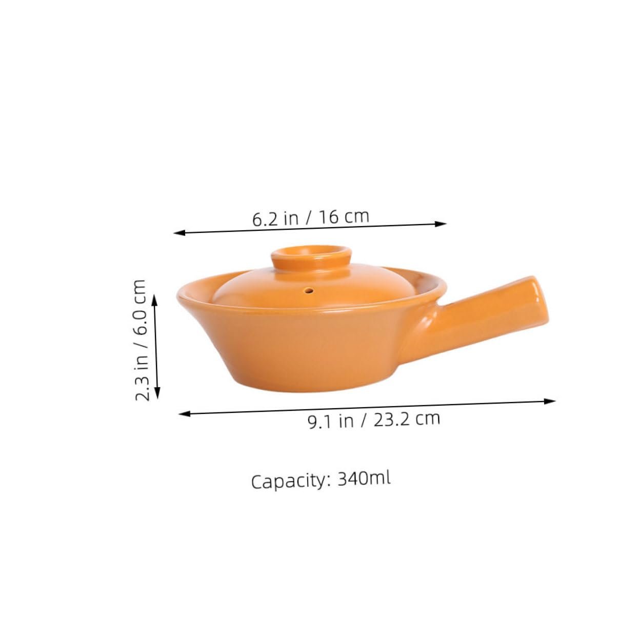 Керамический горшок GALPADA с ручкой термостойкий для микроволновой печи плиты и духовки компактный стильный, фото №2