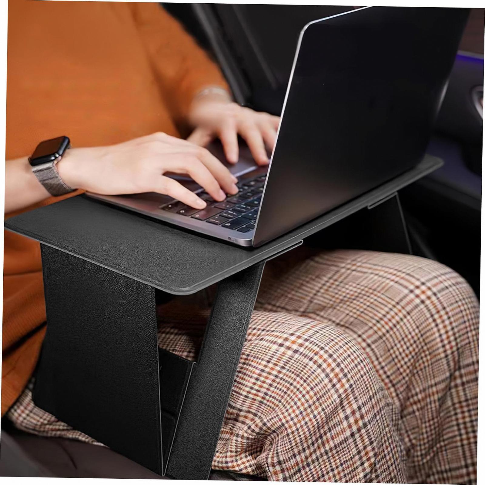 Складной Портативный Столик для Ноутбука с Нескользящей Поверхностью Регулируемый для Кровати Дивана Автомобиля Многофункциональный Складной Столик для Письма Чтения и Еды, фото №4