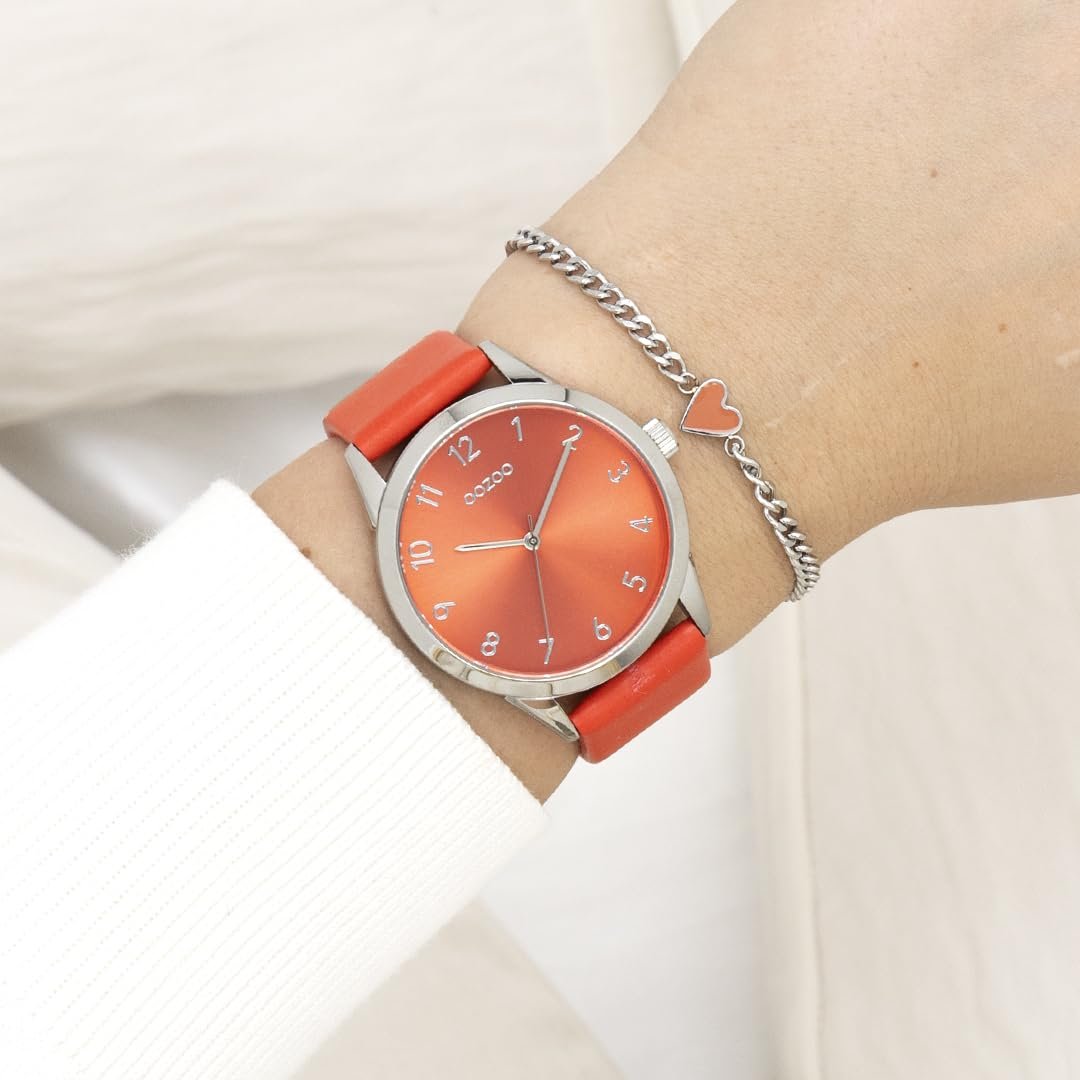 Годинник Oozoo Timepieces Жіночий з шкіряним ремінцем, аналоговий, круглий корпус 40 мм, фото №3