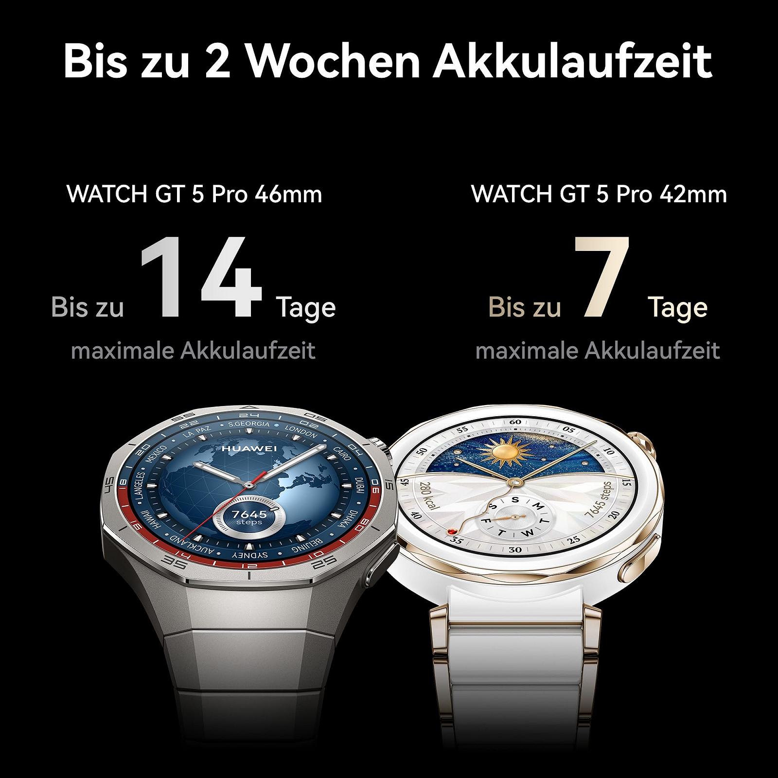 Смарт-годинник HUAWEI Watch GT 5 Pro 42 мм, Artistic Design, професійні спортивні функції, відстеження здоров'я, моніторинг ЕКГ, до 7 днів роботи батареї, GPS, iOS і Android, фото №5