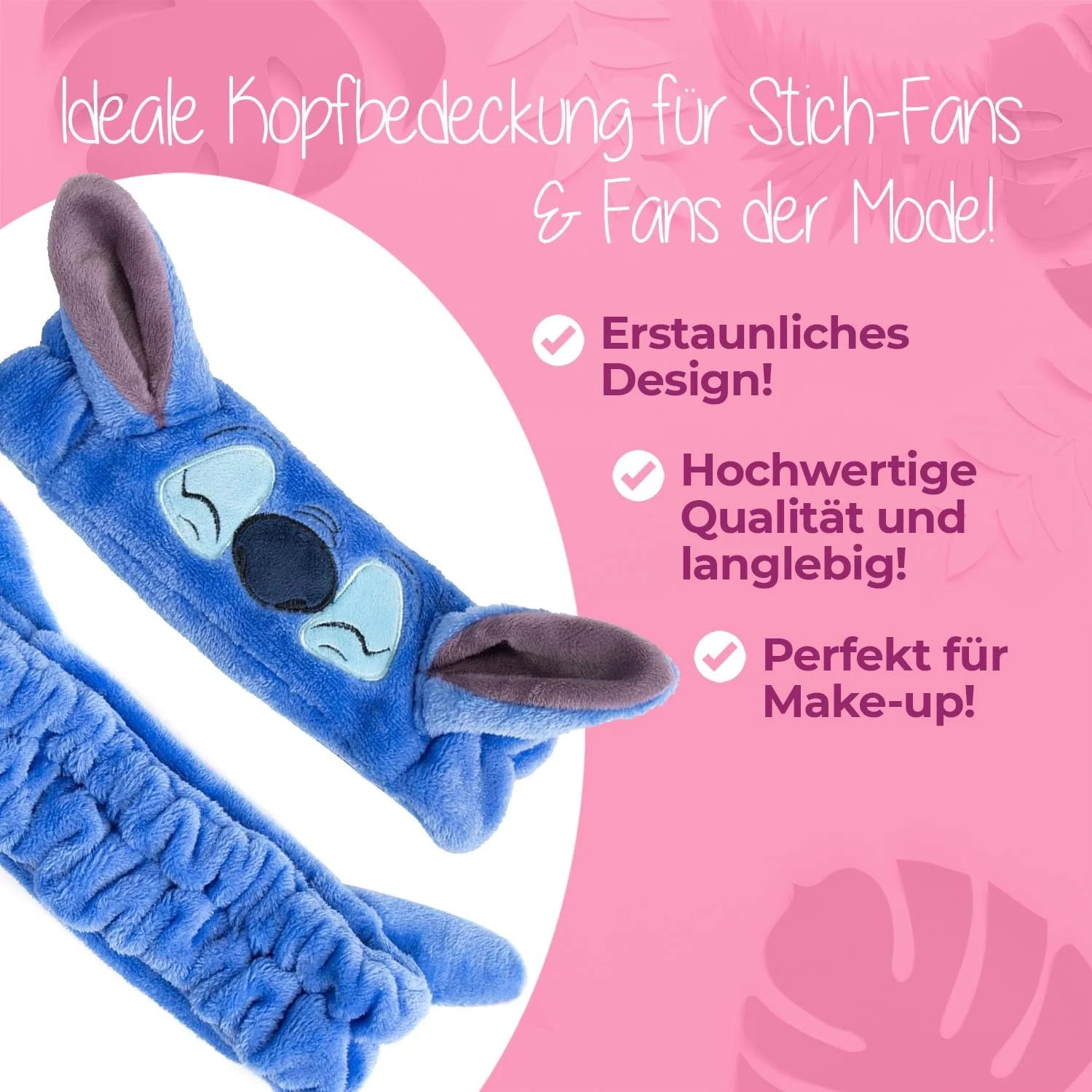 Пов'язка на голову з вушками Stitch М'яка, фото №4