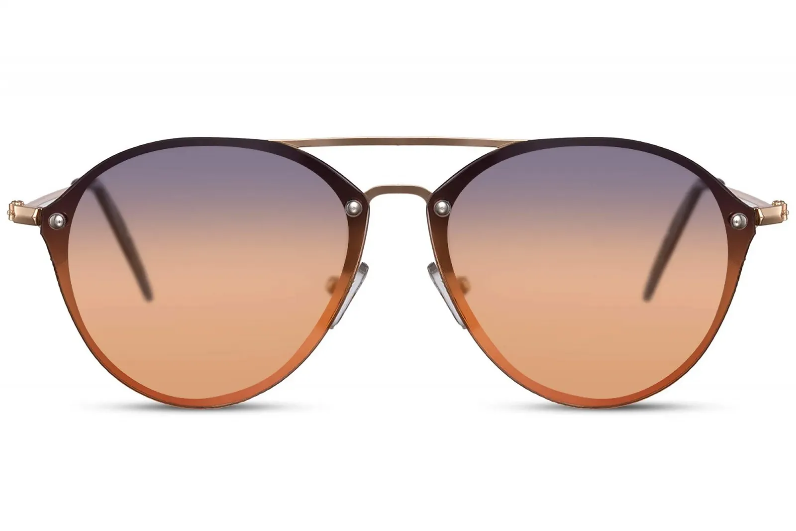 Сонцезахисні окуляри Круглі Дзеркальні Плоскі Лінзи UV-400 Метал Унісекс, фото №1