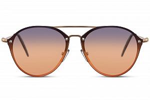 Солнцезащитные очки Круглые Зеркальные Плоские Линзы UV-400 Металл Унисекс - Фото 1