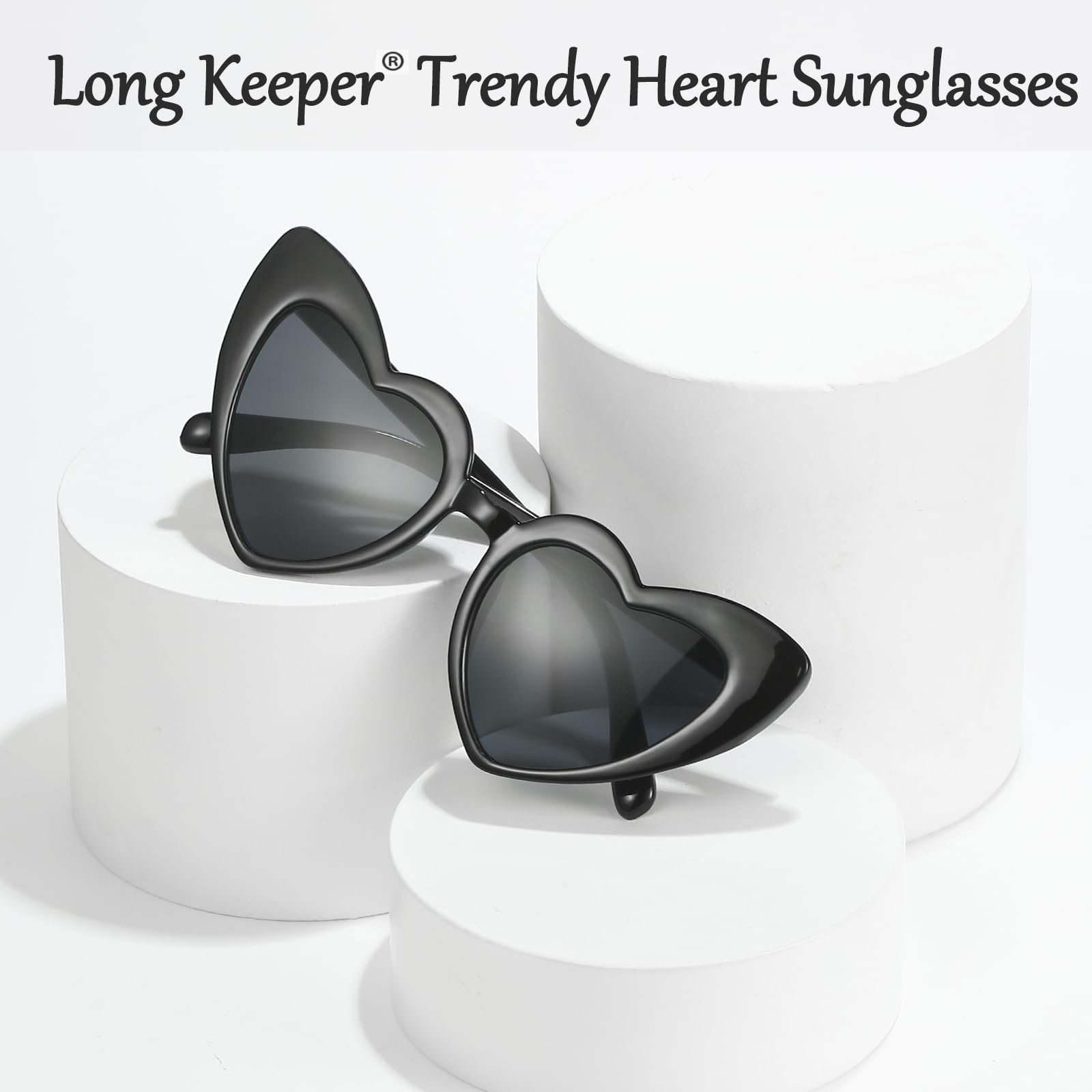 Сонцезахисні Окуляри Серце Long Keeper Ретро Вінтажні Жіночі з захистом UV400 Форма Серце, фото №7