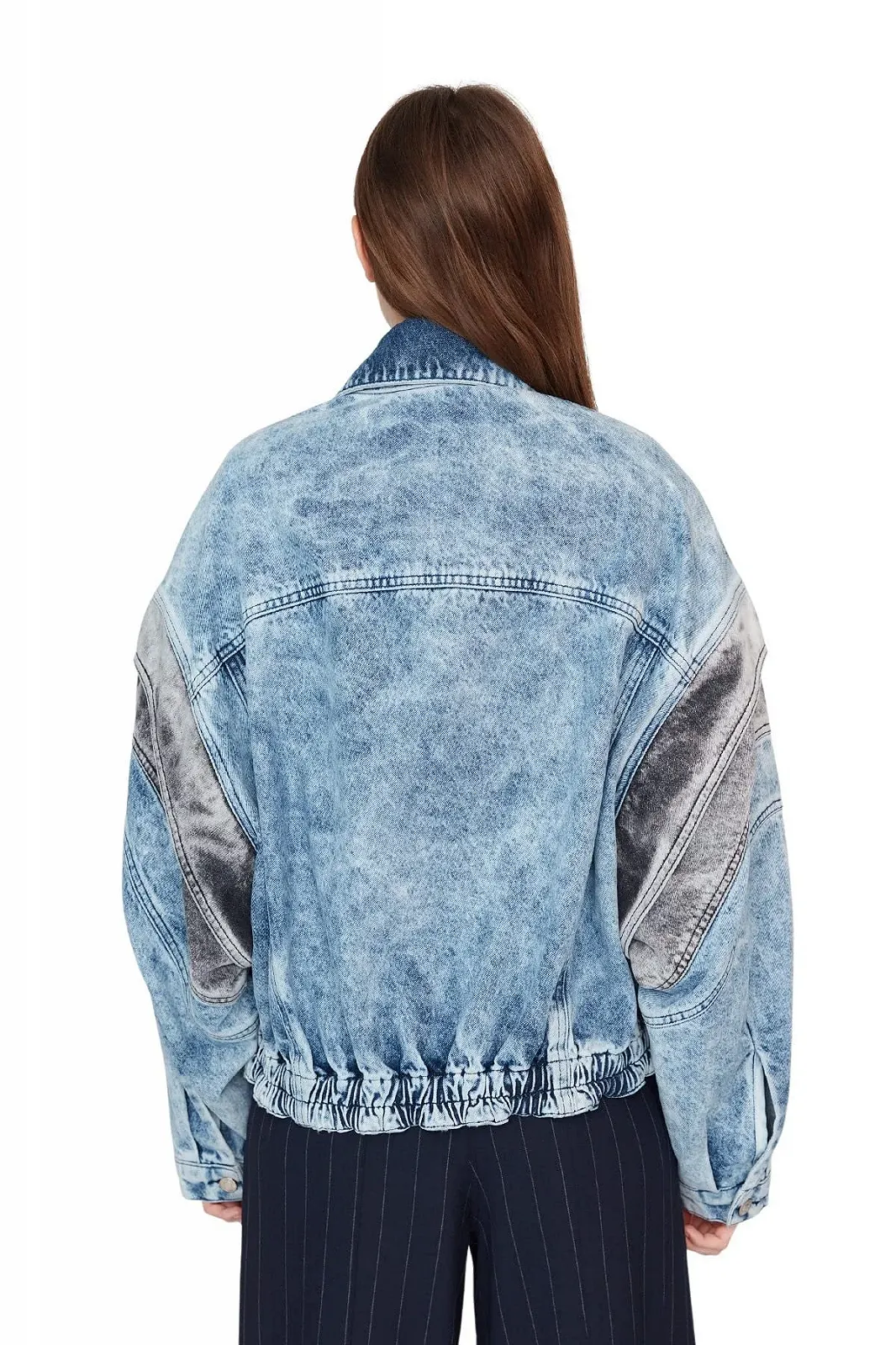 Джинсовая куртка оверсайз TRENDYOL Базовая однотонная, фото №7