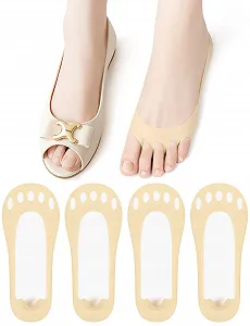 Женские носки с открытым носком (4 пары) - Фото 1