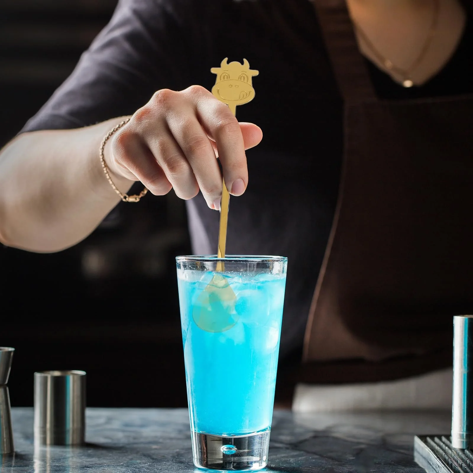 Набор ложек с мультяшной коровкой 10 шт, нержавеющая сталь, фото №9