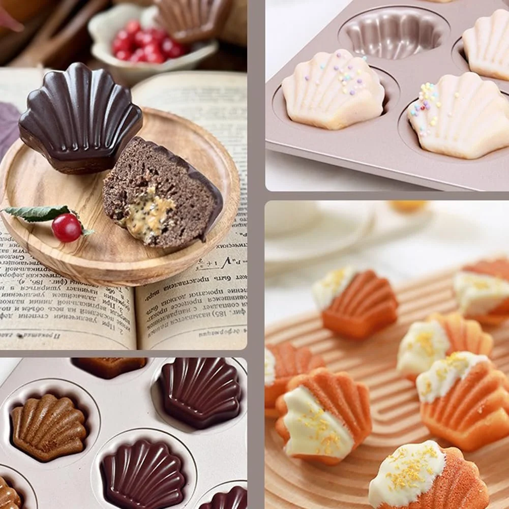 Форма для мадлен CANDeal на 12 ячеек антипригарная в форме ракушек Champagne Gold, фото №5 Форма для мадлен CANDeal на 12 ячеек антипригарная в форме ракушек Champagne Gold, фото №5