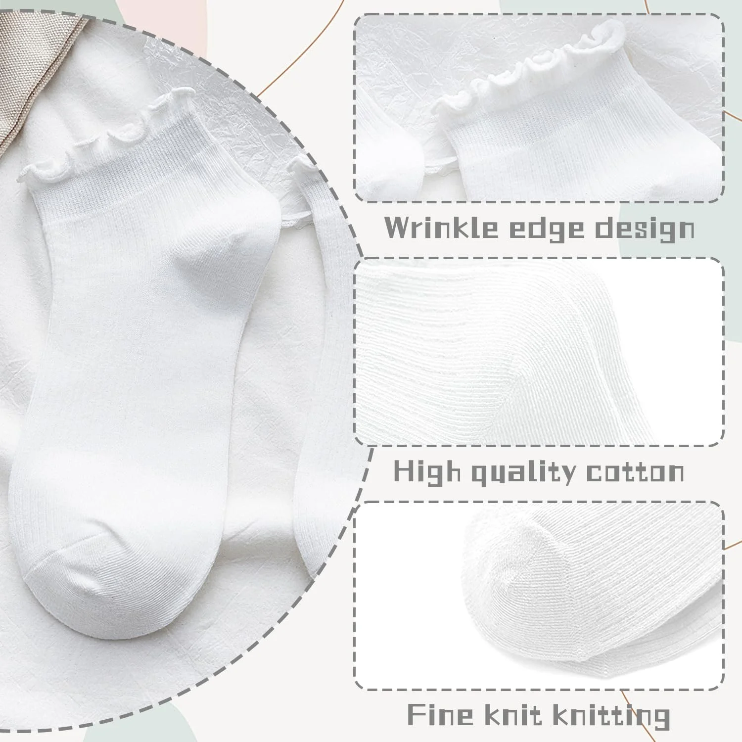 Носки с оборками d'Alene to, 4 пары, белые, фото №6 Носки с оборками d'Alene to, 4 пары, белые, фото №6