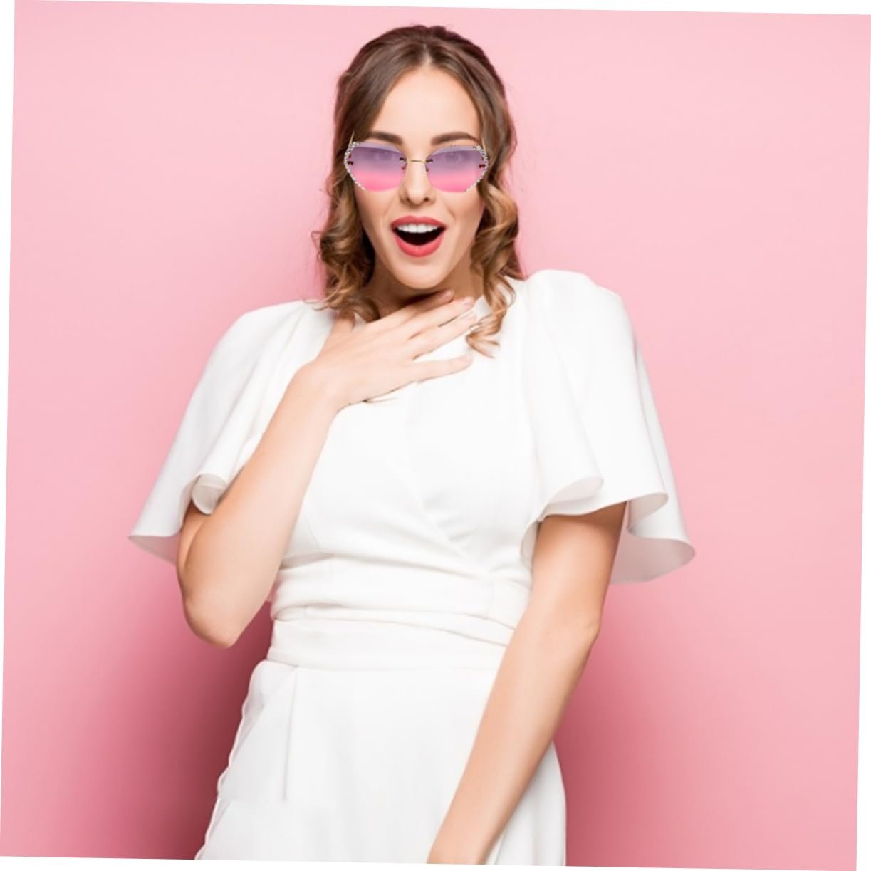 Сонцезахисні окуляри PACKOVE зі стразами, 2 шт, фото №4