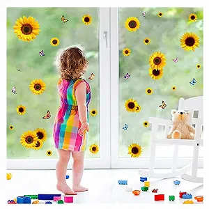 Наклейка на стіну Квіти, дерева, соняшники та метелики для спальні та вітальні synthetic.ua - Фото 1