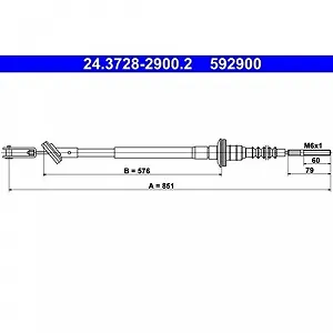 Трос зчеплення ATE 24.3728-2900.2 для CHEVROLET DAEWOO - Фото 1