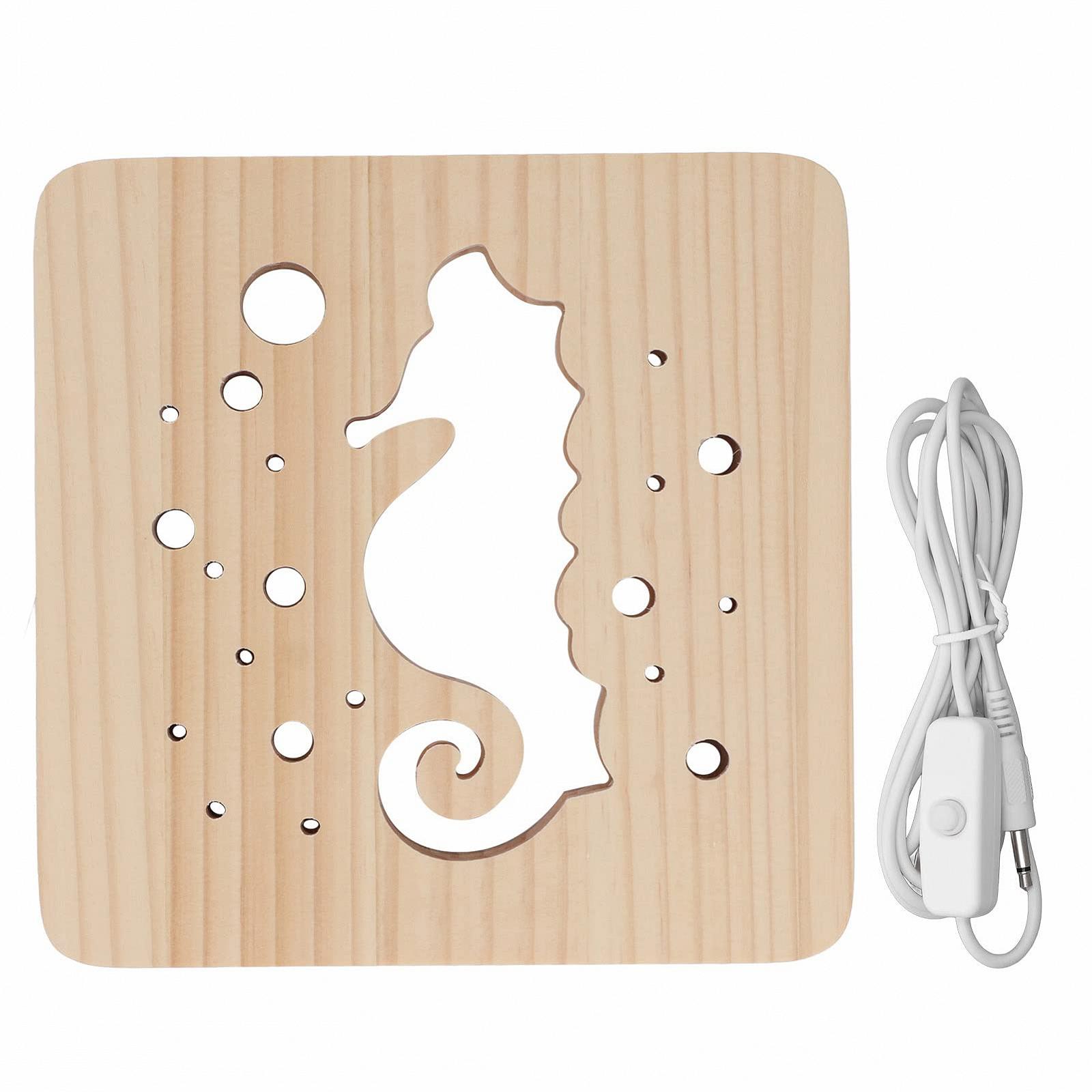 Світильник Wood Carving з візерунком морського коника LED, фото №1 Світильник Wood Carving з візерунком морського коника LED, фото №1