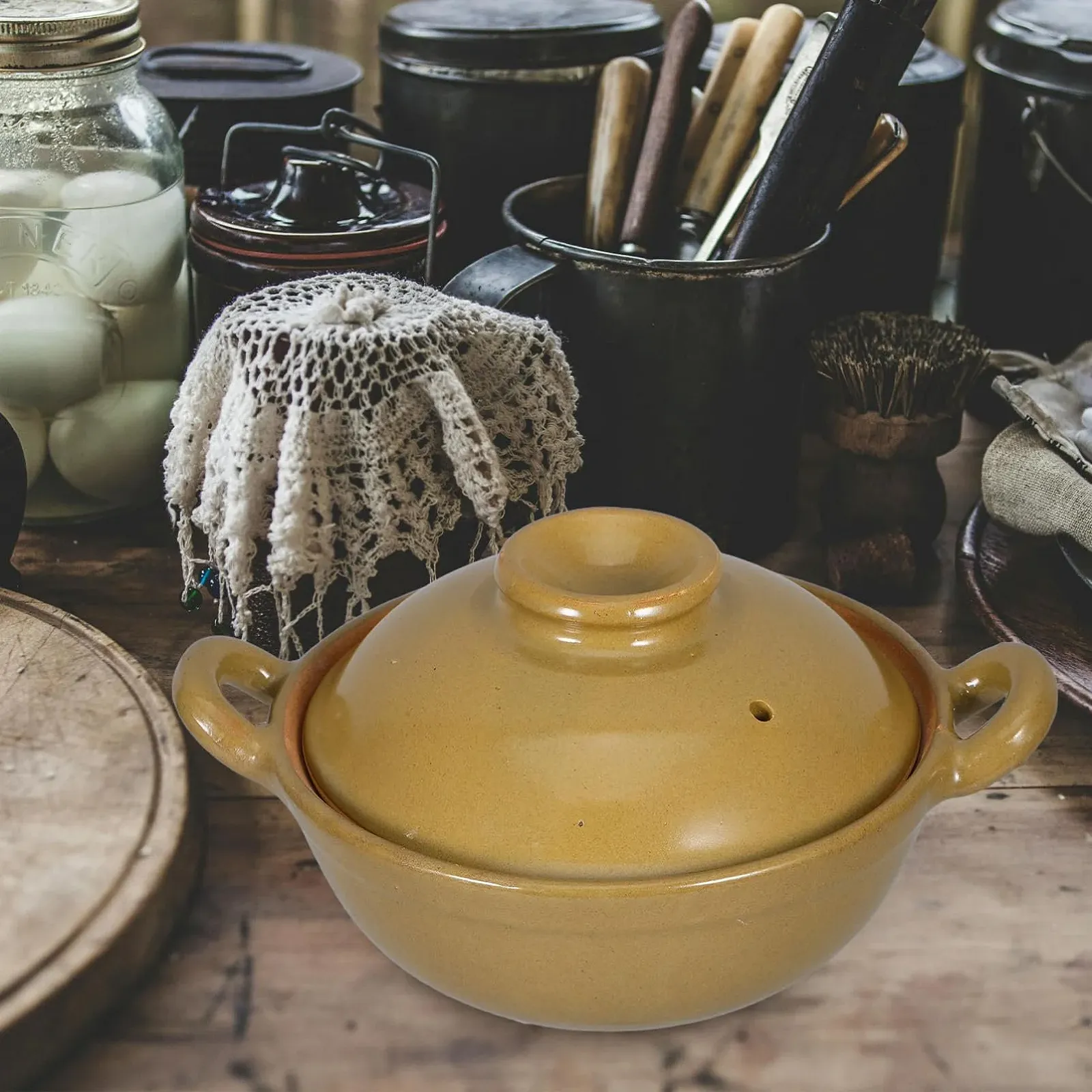 Кастрюля TIDTALEO керамическая многофункциональная с двойными ручками, фото №5