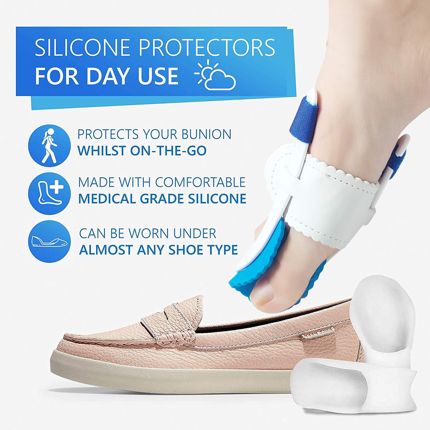 Коректор великого пальця стопи Ортопедичні, зручна ходьба (2 пари), фото №4 Коректор великого пальця стопи Ортопедичні, зручна ходьба (2 пари), фото №4