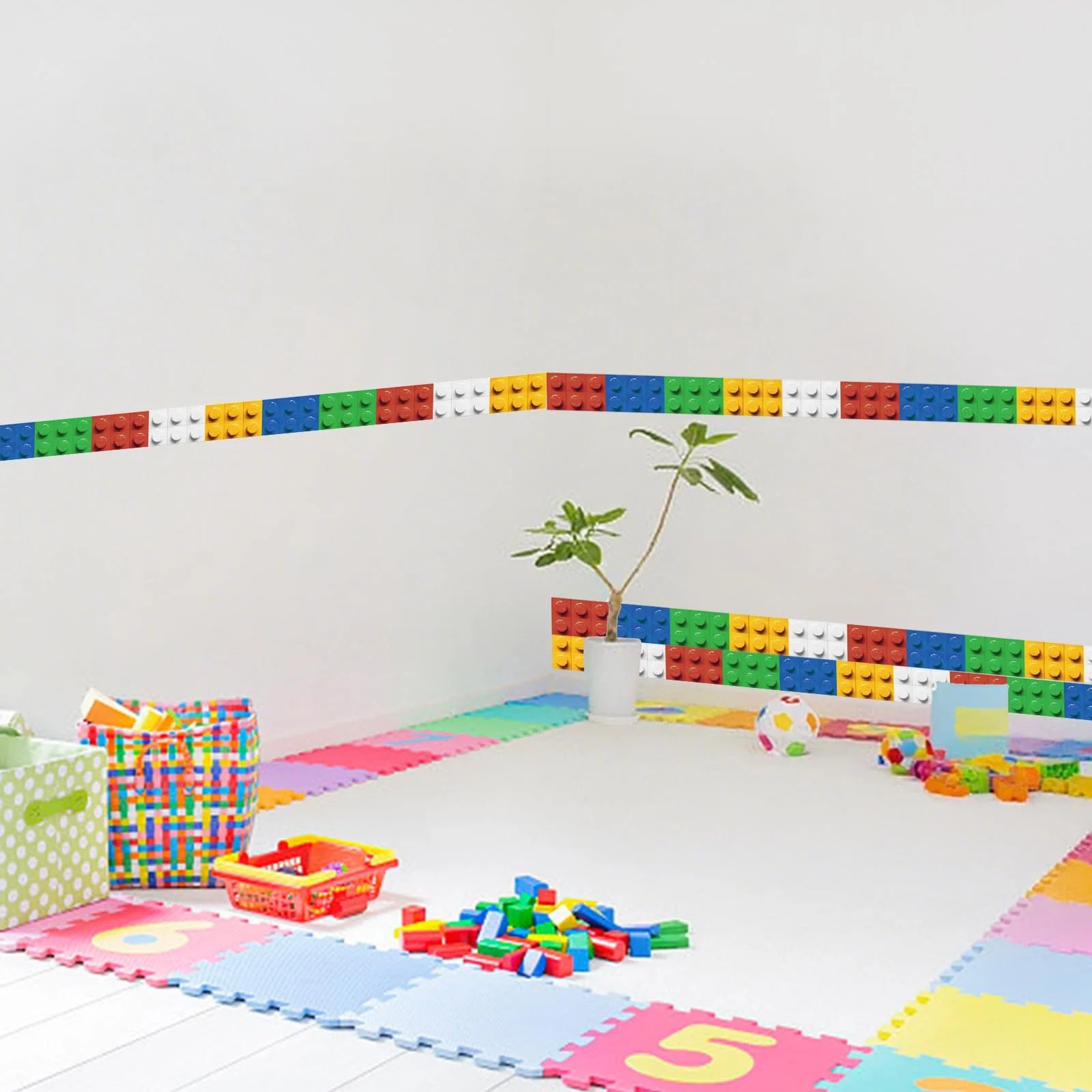 Наклейка на стіну SUPERDANT Будівельні блоки самоклеюча вінілова DIY різнокольорова, фото №4 Наклейка на стіну SUPERDANT Будівельні блоки самоклеюча вінілова DIY різнокольорова, фото №4