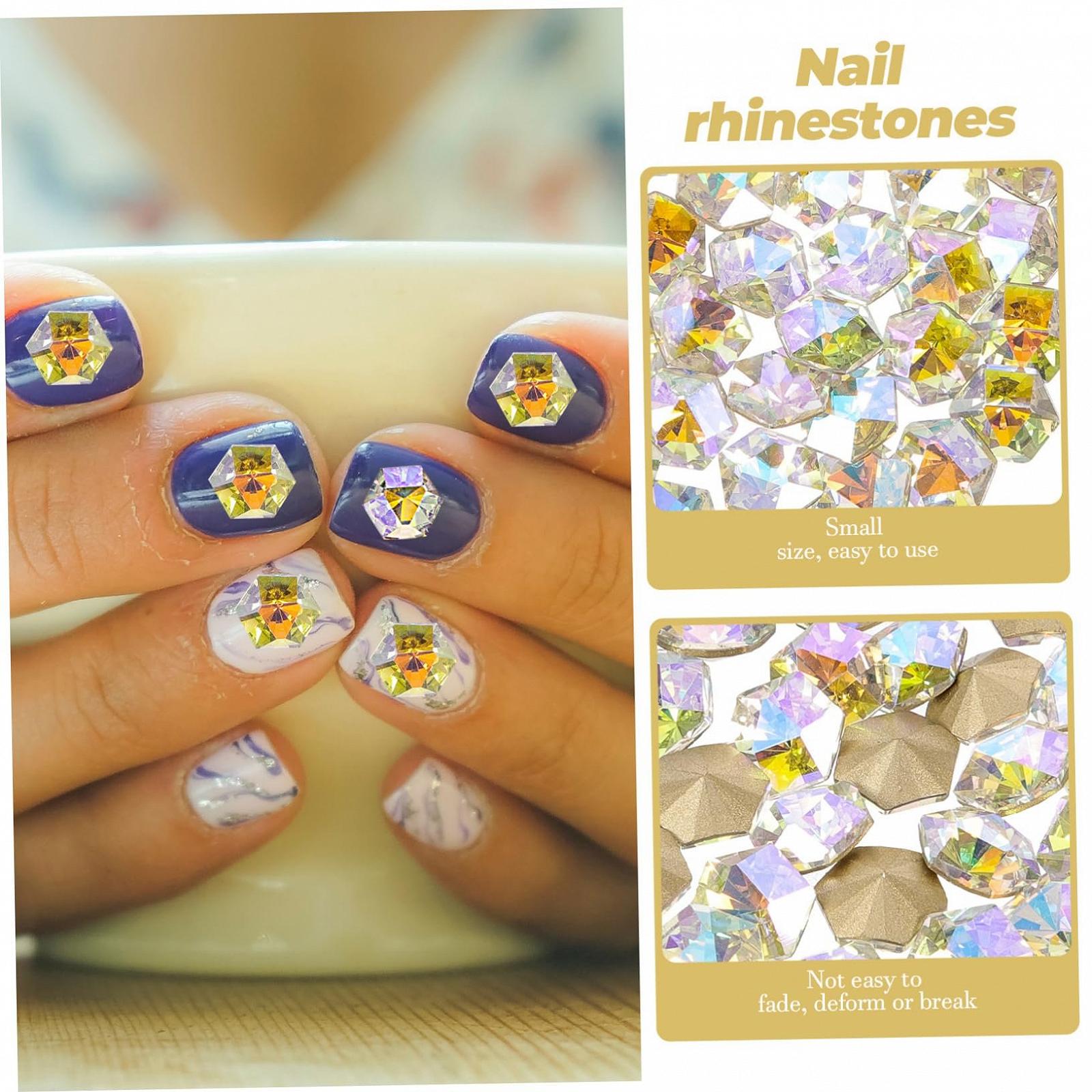 Кліпси для волосся FRCOLOR 50 шт. Камені для вечірнього манікюру Шестикутні, фото №4