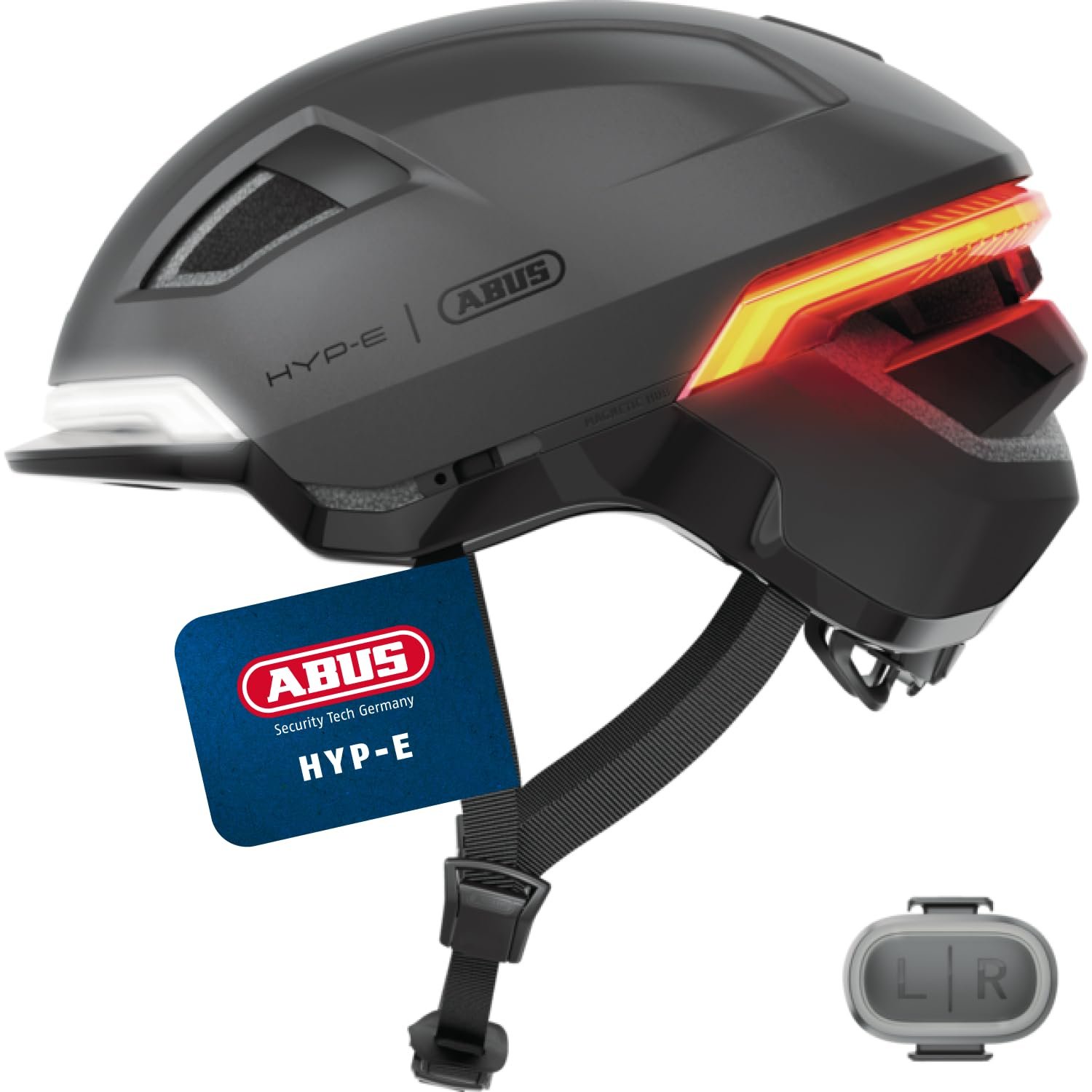 Шолом велосипедний ABUS HYP-E з переднім, заднім та миготливим ліхтарем, фото №1