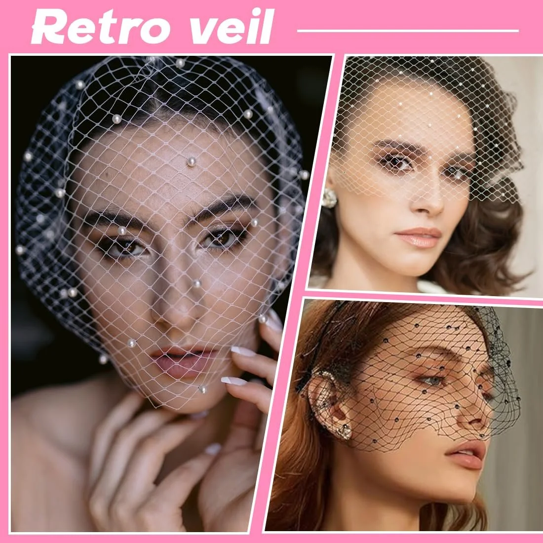 Набір з 2 Хелловін обручів на голову з сітчастою вуаллю, фото №6