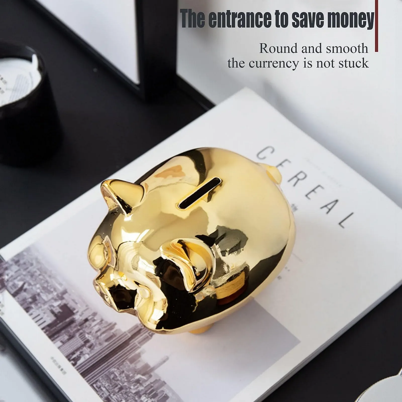 Скарбничка Lucky Pig Керамічна у формі поросяти, фото №7