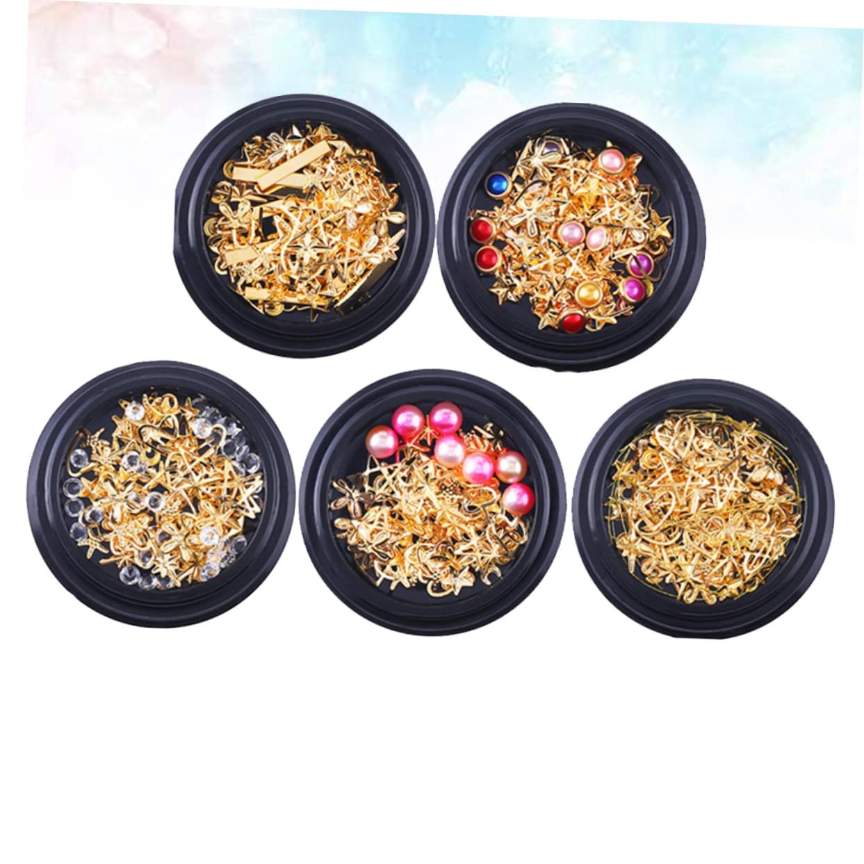 Наклейки зі стразами FOMIYES, заклепки для нігтів, місячні шарми для нігтів, пластівці, фото №5