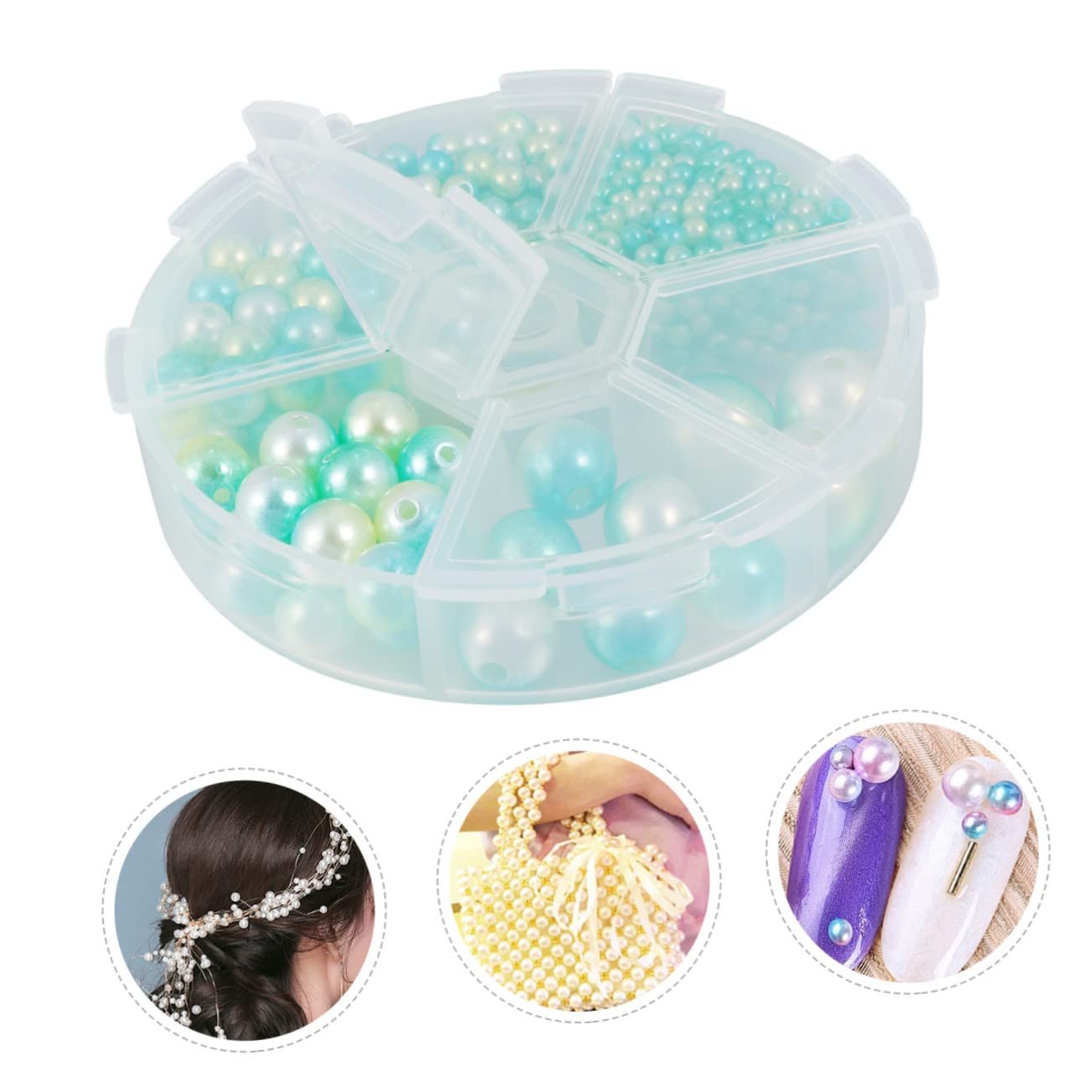 Перлини Coheali Круглі Пластикові Імітація для нігтів, фото №8