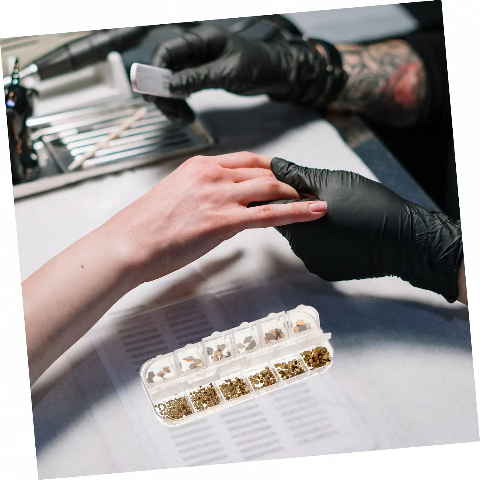 Кристаллы для ногтей MERRYHAPY 12gitter, плоская задняя часть, многофункциональные кристаллы для маникюра и аксессуаров, фото №9