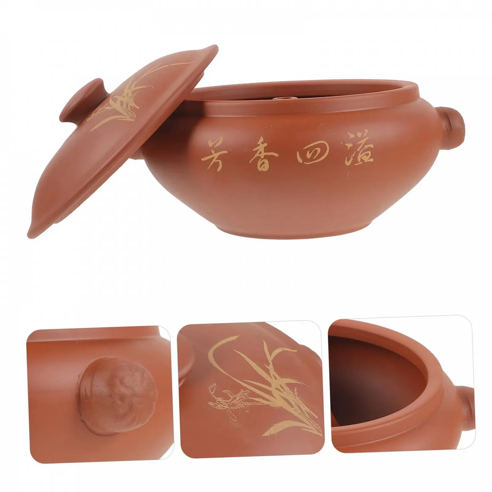 Кастрюля-пароварка керамическая с крышкой традиционная белая, фото №4