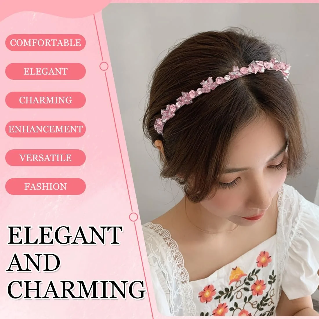 Винтажный обруч для волос с кристаллами, фото №4