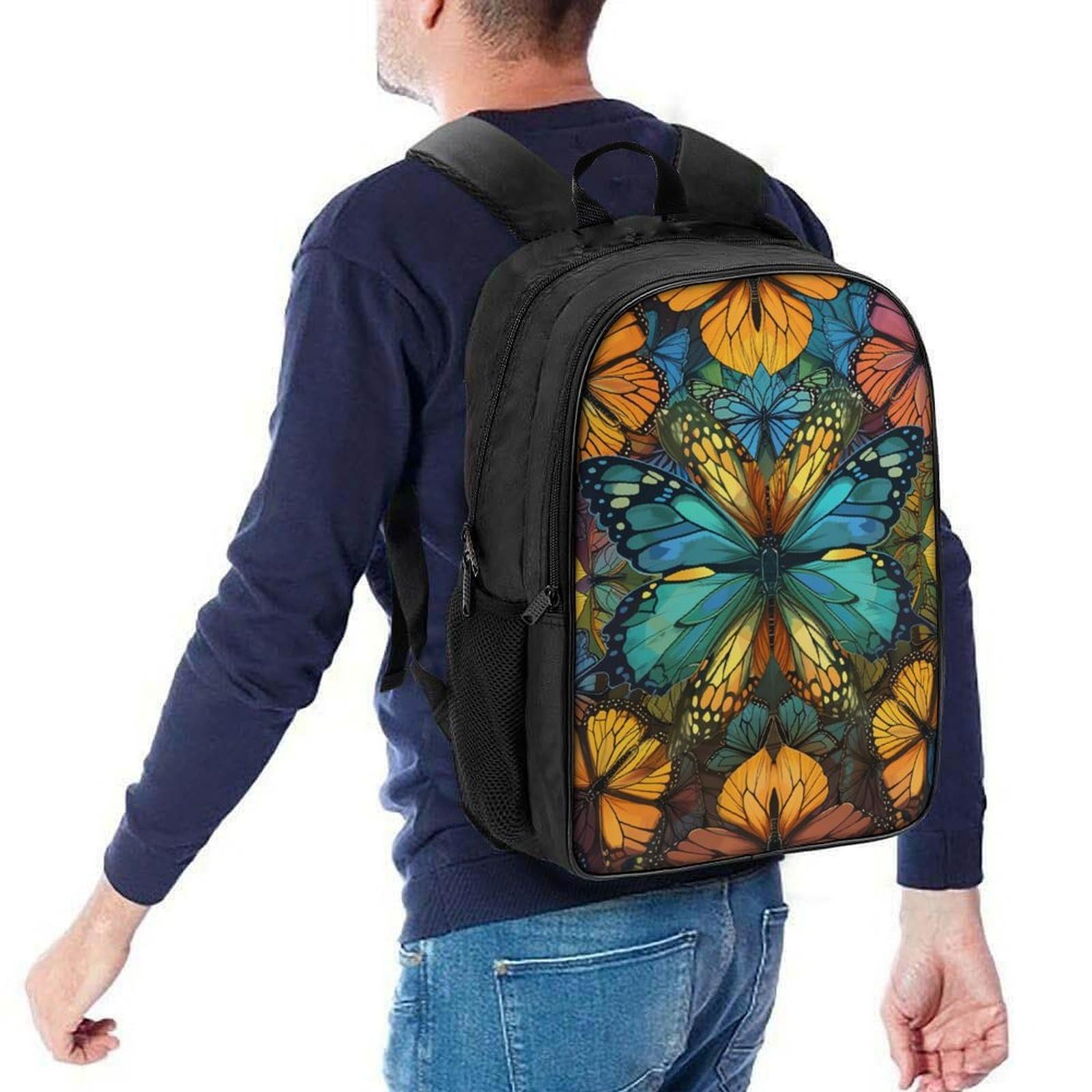 Ранец DPEOANEBN Butterfly Школьный для девочек подростков, школьный рюкзак для начальной школы, детский портфель, повседневные рюкзаки, 40x28x16 см, фото №5