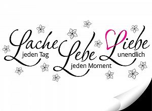 Наклейка для стін Grandora W5122 Live Laughter Love 110 x 46 см Рожевий Чорний synthetic.ua - Фото 1