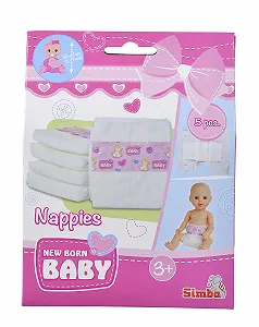 Набір підгузків для ляльок New Born Baby 38-43 см 5 шт. - Фото 1