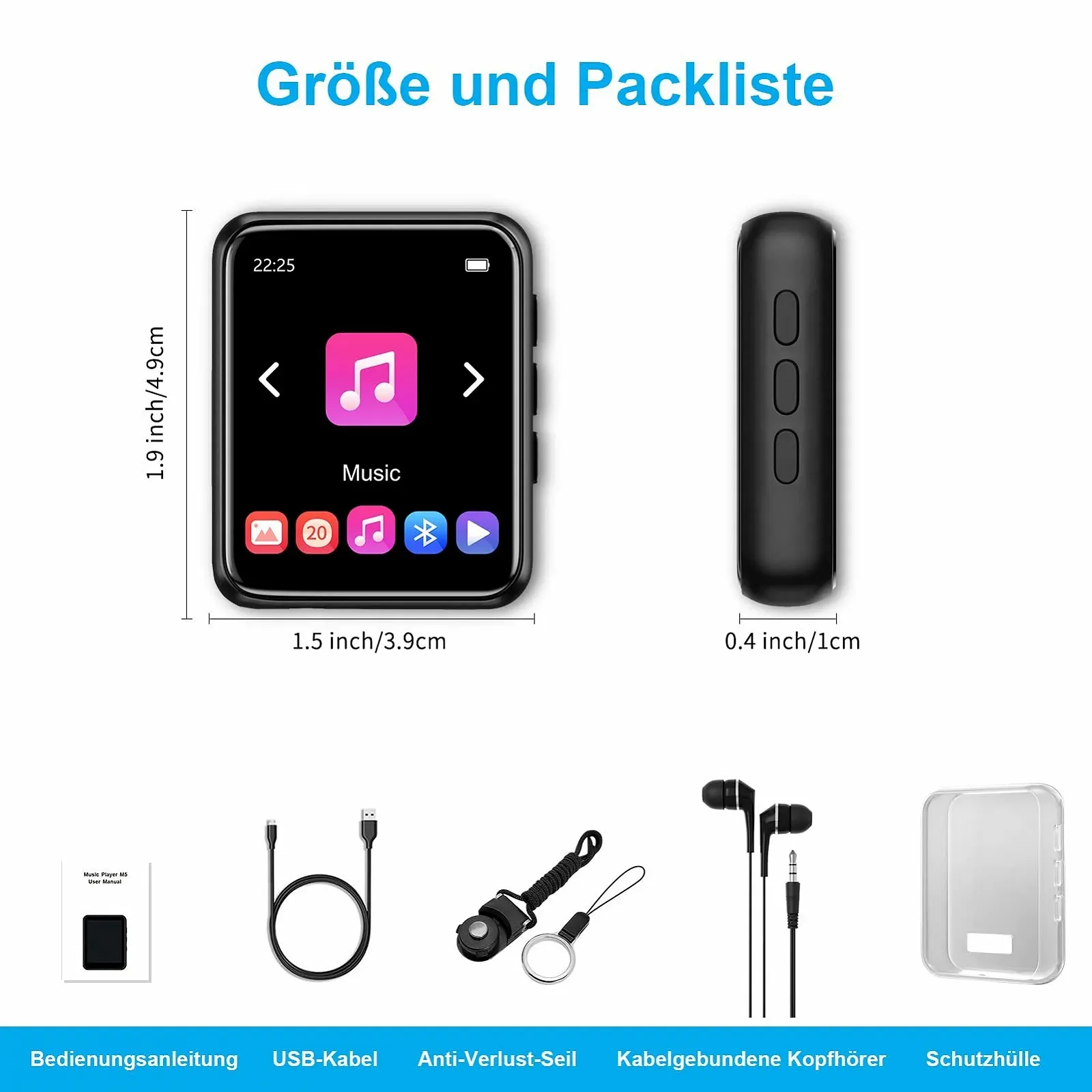 MP3-плеер Full Touchscreen Bluetooth 5.0, 64 ГБ, HiFi Lossless Sound, с динамиком, диктофоном, линейной записью, FM-радио, электронной книгой, шагомером, поддержкой до 128 ГБ, фото №7 MP3-плеер Full Touchscreen Bluetooth 5.0, 64 ГБ, HiFi Lossless Sound, с динамиком, диктофоном, линейной записью, FM-радио, электронной книгой, шагомером, поддержкой до 128 ГБ, фото №7