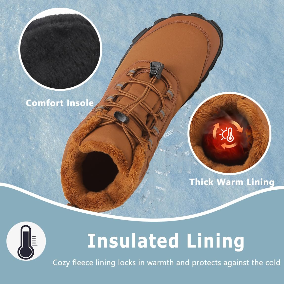 Зимние ботинки Sudychen Water-Repellent Warm Lined для женщин и мужчин, фото №2