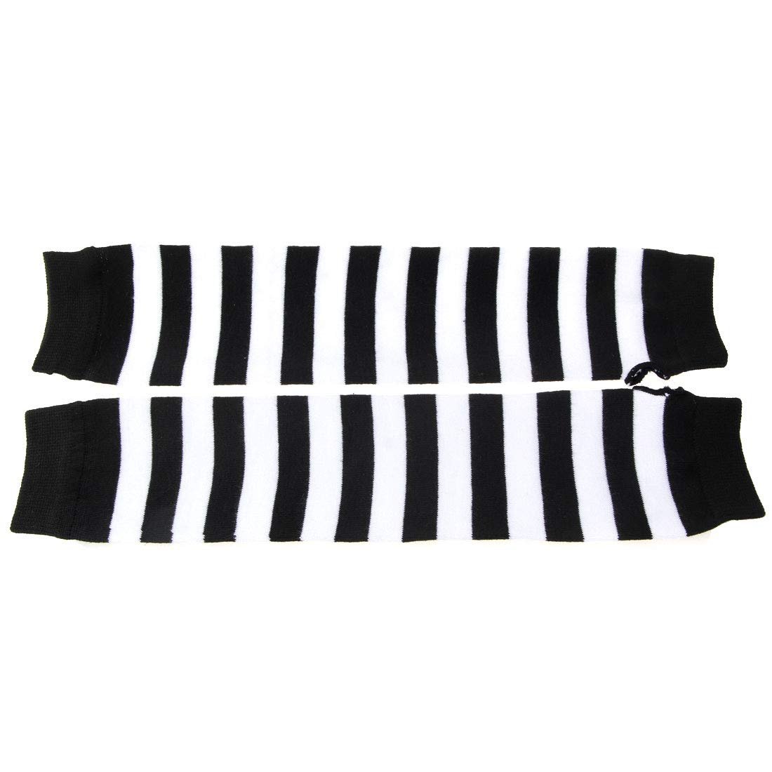 Гетры в полоску вязаные длинные носки выше колена чулки аксессуары для вечернего костюма 2 пары в наборе One Size Black/White, черный/белый, фото №5