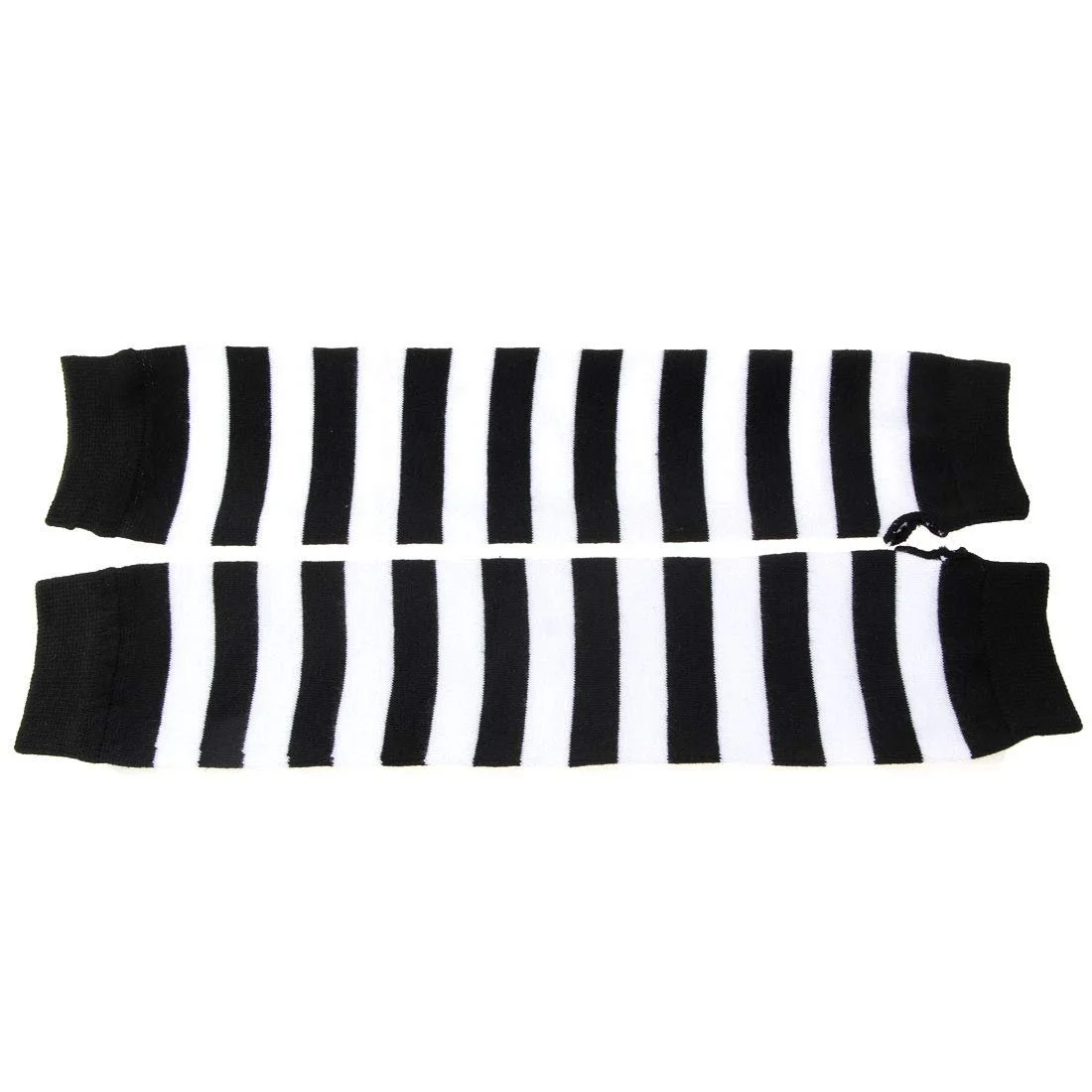 Гетры в полоску вязаные длинные носки выше колена чулки аксессуары для вечернего костюма 2 пары в наборе One Size Black/White, черный/белый, фото №5