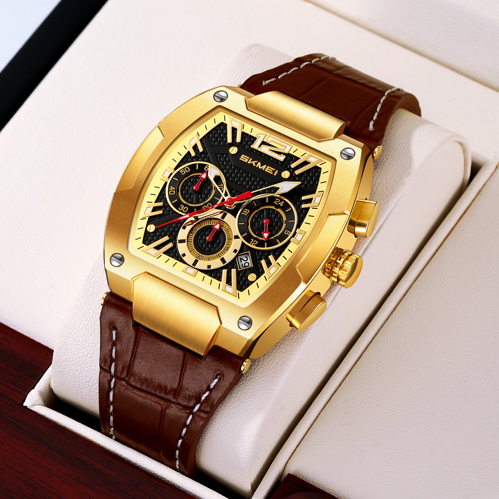 Годинник Skmei 9357 Gold-Brown,, фото №4