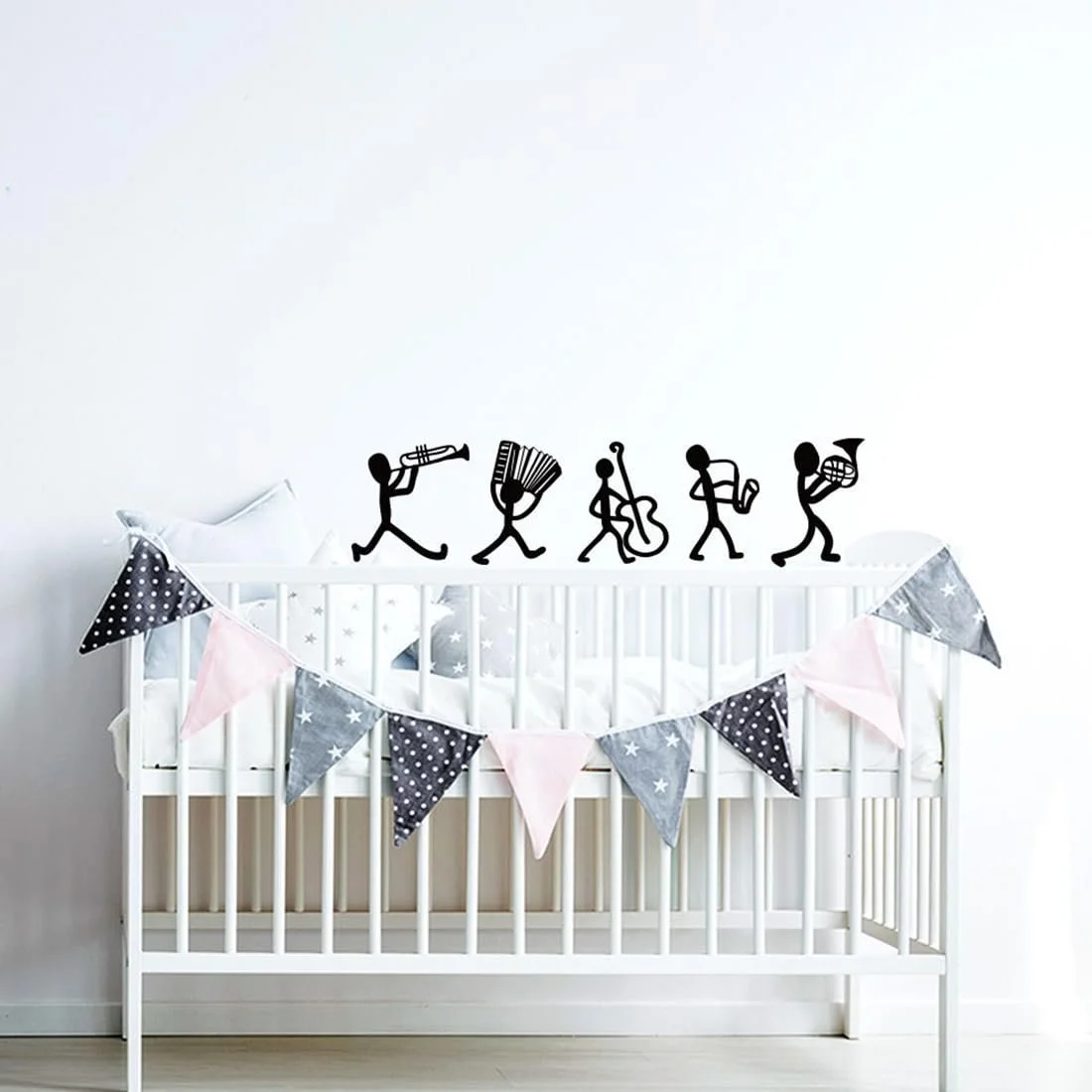 Наклейки на стіну Music Band 5 шт. чорні PVC, фото №5