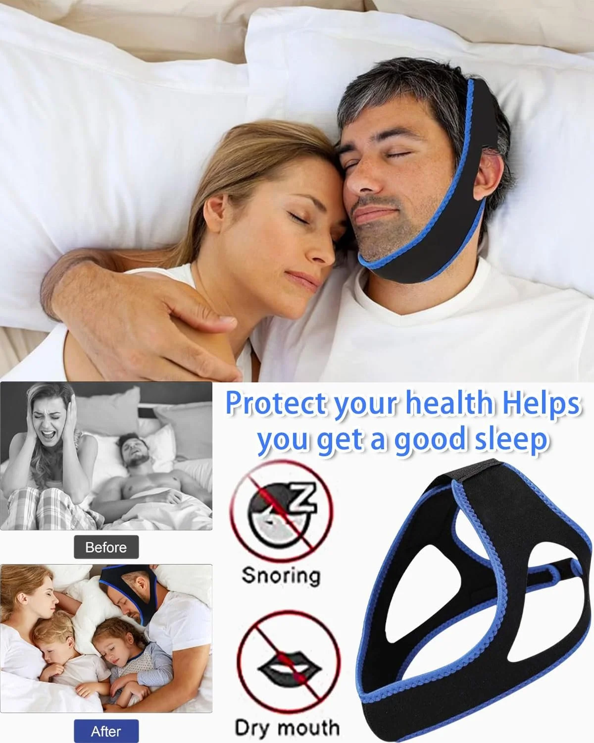 Ремешок на подбородок против храпа Регулируемый Эффективный, фото №4