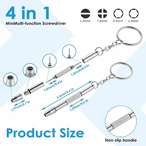 Набір Nogeqi 6 Мінівикруток Для Окулярів 4 в 1 Комплект Для Ремонту Окулярів synthetic.ua - Фото 1