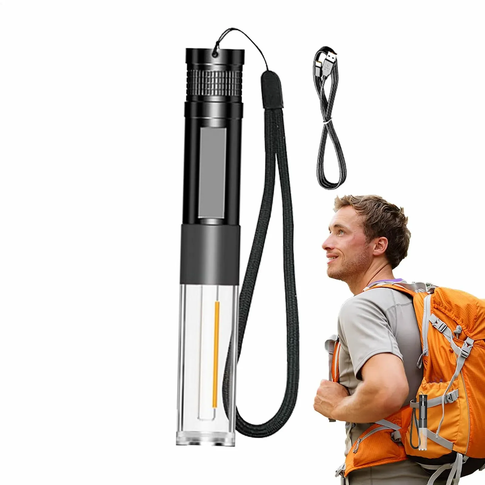 Перезаряджуваний LED ліхтар USB-C, Потужний ліхтар, Регульований фокус, Кемпінговий , Тактичний з високою потужністю, Ручний для безпеки, фото №1 Перезаряджуваний LED ліхтар USB-C, Потужний ліхтар, Регульований фокус, Кемпінговий , Тактичний з високою потужністю, Ручний для безпеки, фото №1